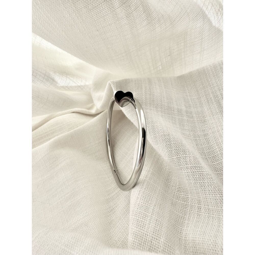 Heart nail head bangle bracelet